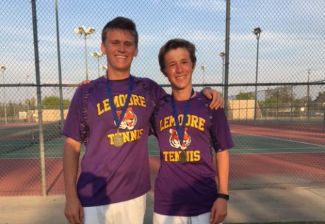 Drew Gobby and Spencer Denney won league matches last week and a tournament doubles title in Visalia this past weekend
